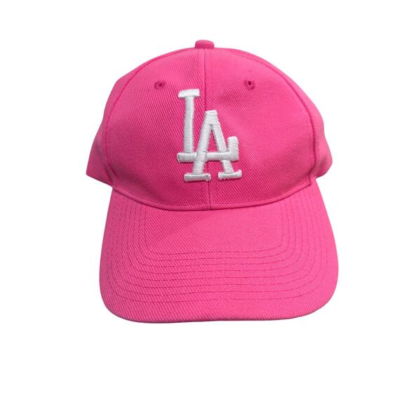 Pink Los Angeles Dodgers Cap LA Logo Hat Adjustable Hook Loop Strap NWOT - Picture 1 of 5
